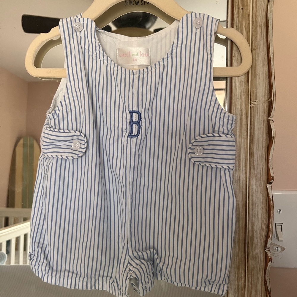 Cecil and Lou Blue and White Striped Baby Jonjon